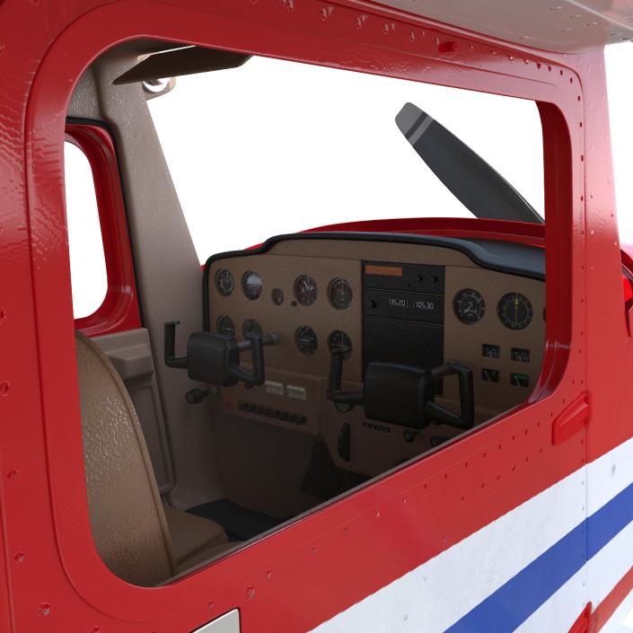 3D Cessna 150 Seaplane Rigged 2 model