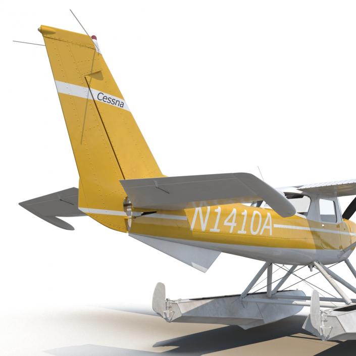 3D Cessna 150 Seaplane Rigged 3 model