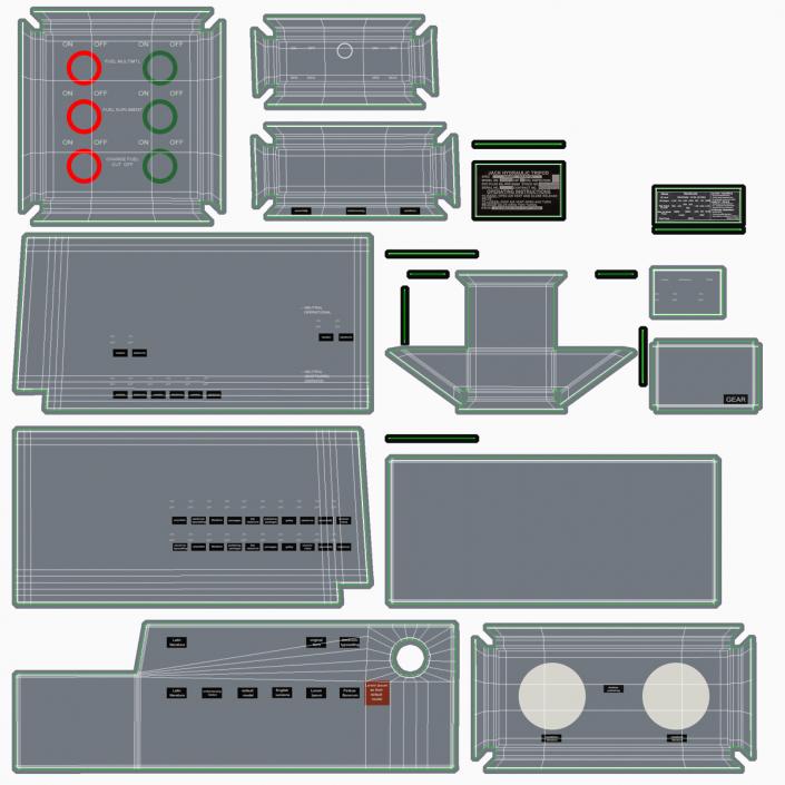 Military Boat Control Panel 3D