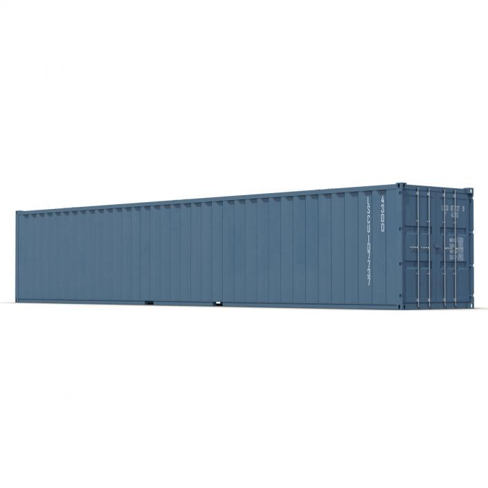 3D model 48 ft Shipping ISO Container Blue 2