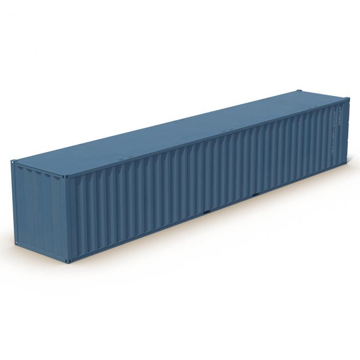 3D model 48 ft Shipping ISO Container Blue 2