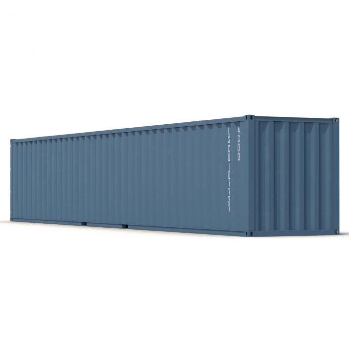 3D model 48 ft Shipping ISO Container Blue 2