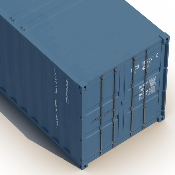 3D model 48 ft Shipping ISO Container Blue 2