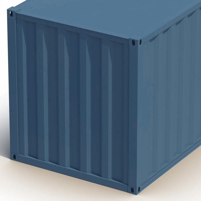 3D model 48 ft Shipping ISO Container Blue 2