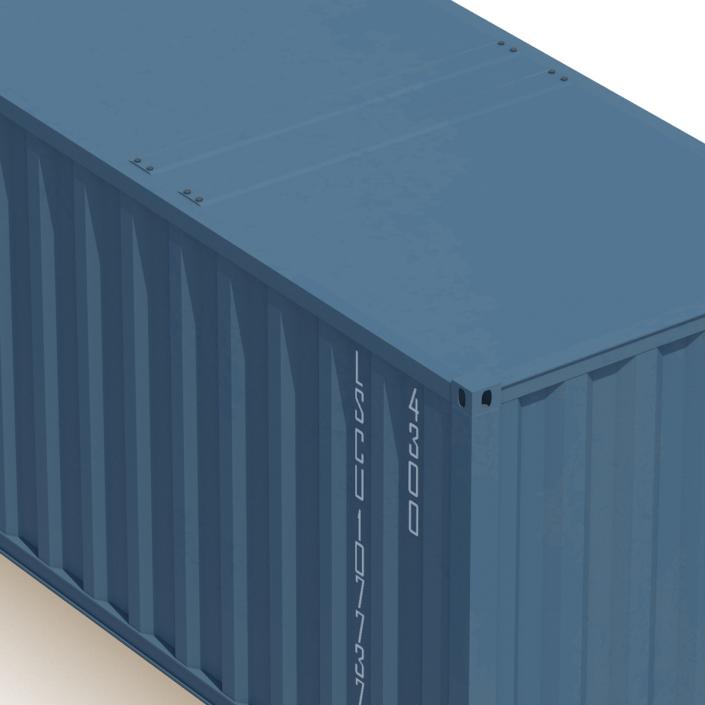 3D model 48 ft Shipping ISO Container Blue 2