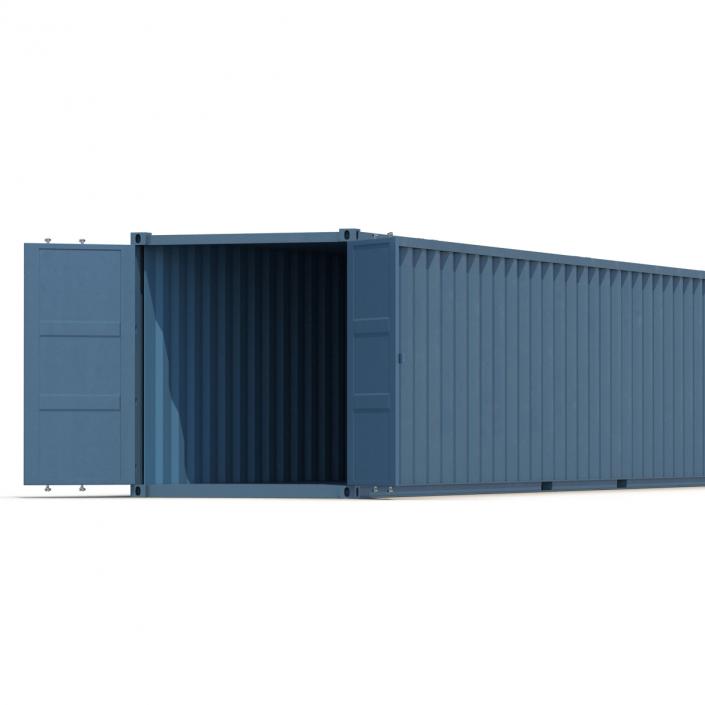 3D model 48 ft Shipping ISO Container Blue 2