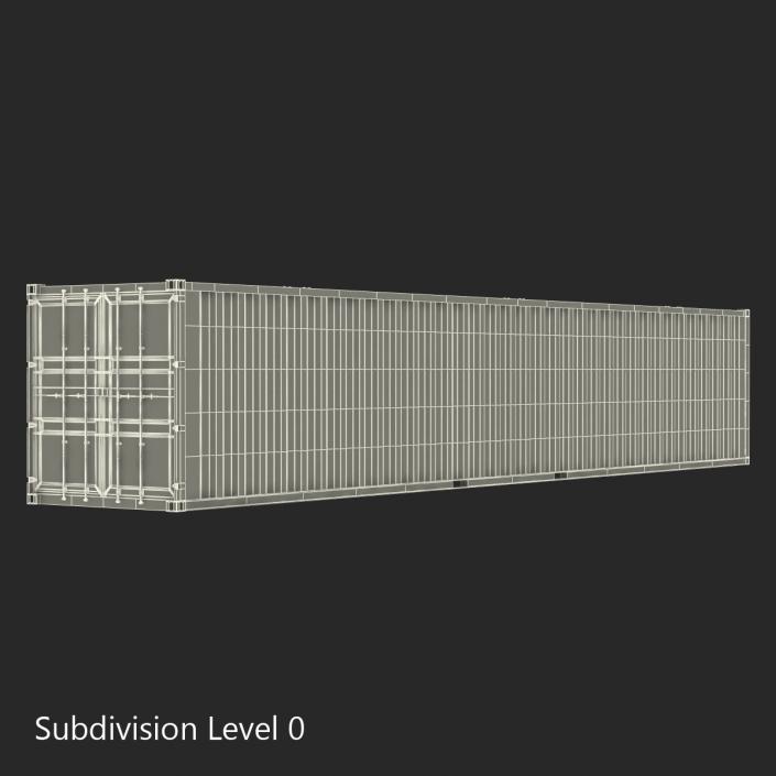 3D model 48 ft Shipping ISO Container Blue 2