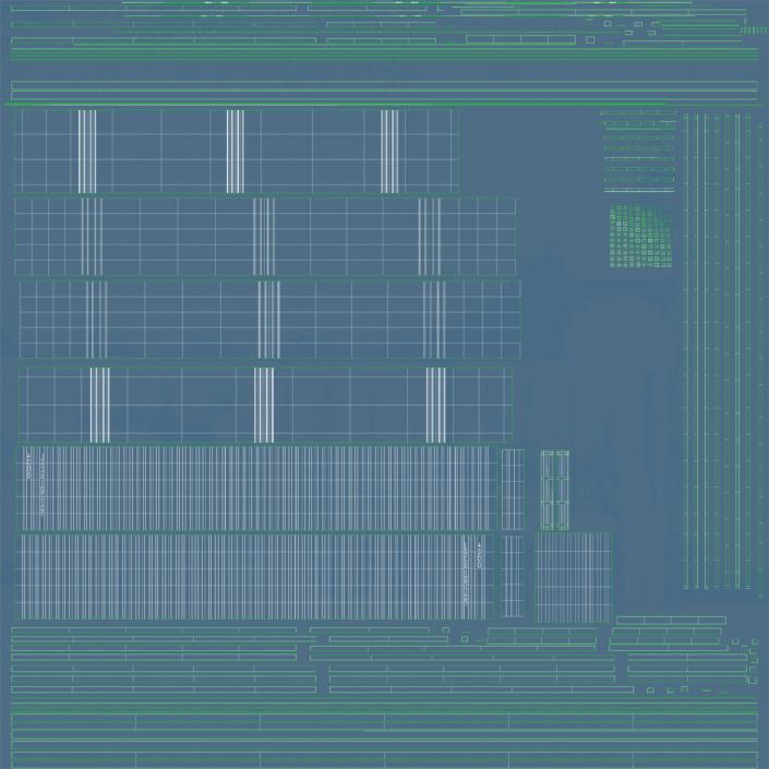 3D model 48 ft Shipping ISO Container Blue 2