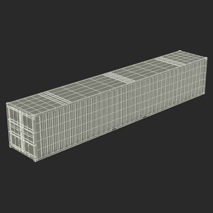 3D model 48 ft Shipping ISO Container Blue 2