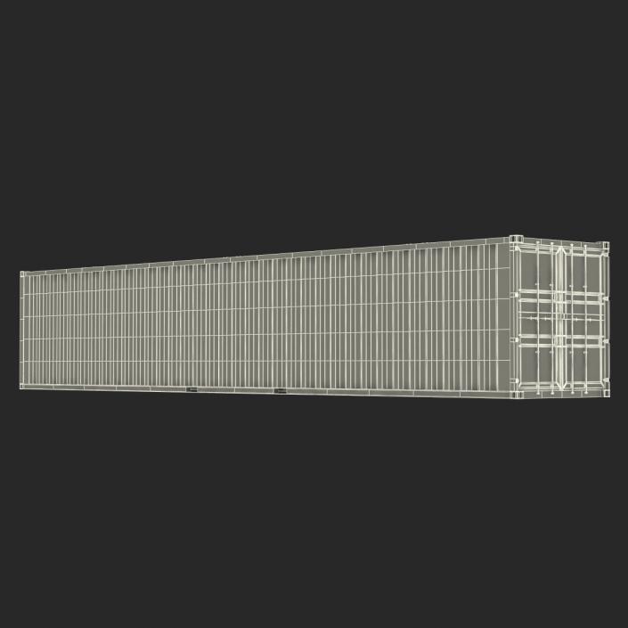 3D model 48 ft Shipping ISO Container Blue 2