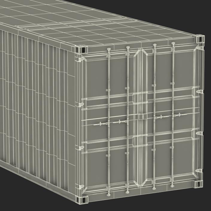 3D model 48 ft Shipping ISO Container Blue 2