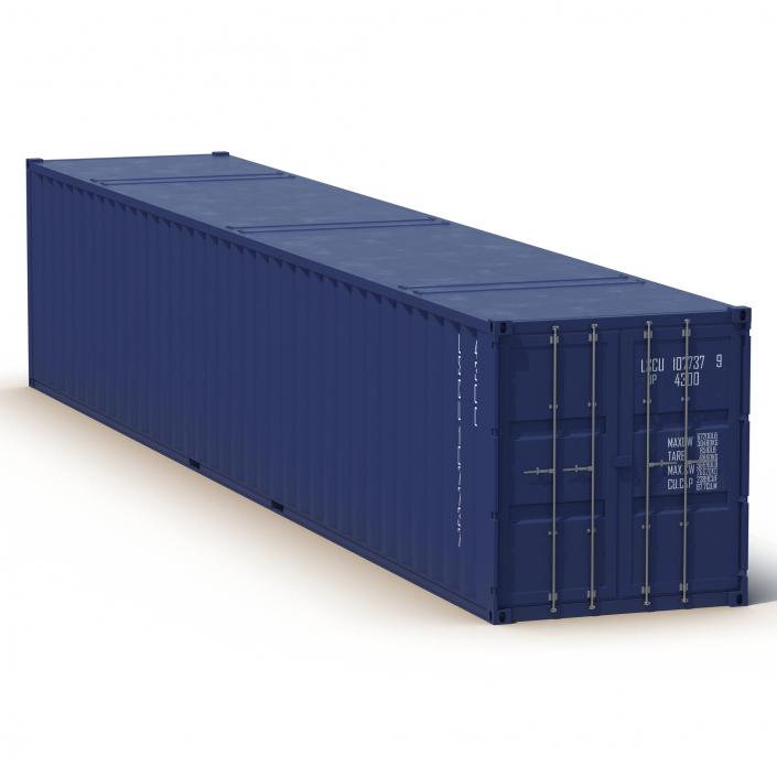 3D 48 ft Shipping ISO Container Blue model