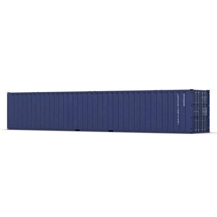 3D 48 ft Shipping ISO Container Blue model