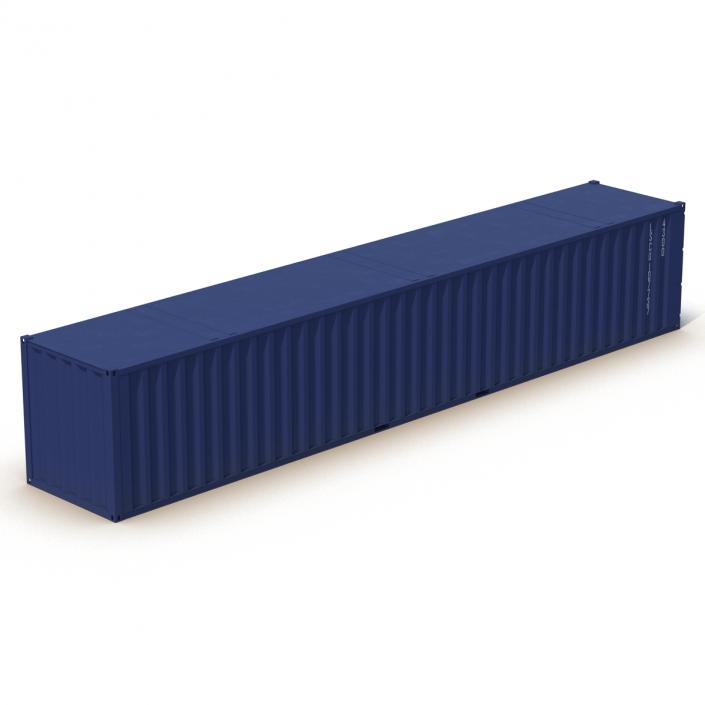 3D 48 ft Shipping ISO Container Blue model