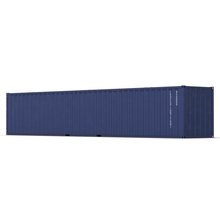 3D 48 ft Shipping ISO Container Blue model