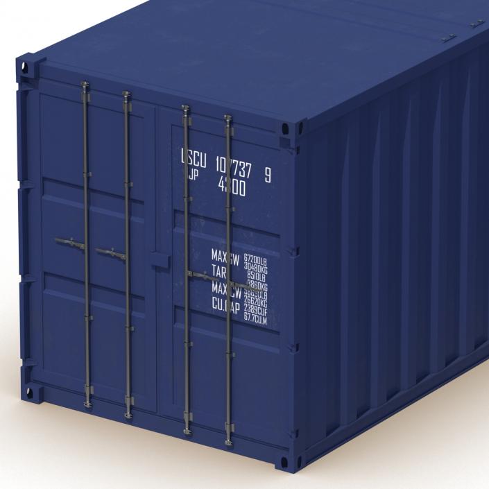 3D 48 ft Shipping ISO Container Blue model