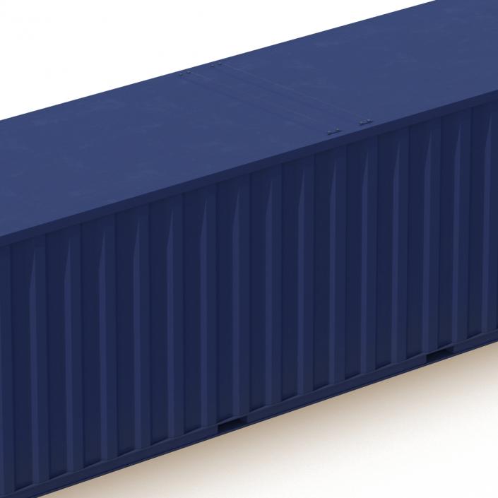 3D 48 ft Shipping ISO Container Blue model