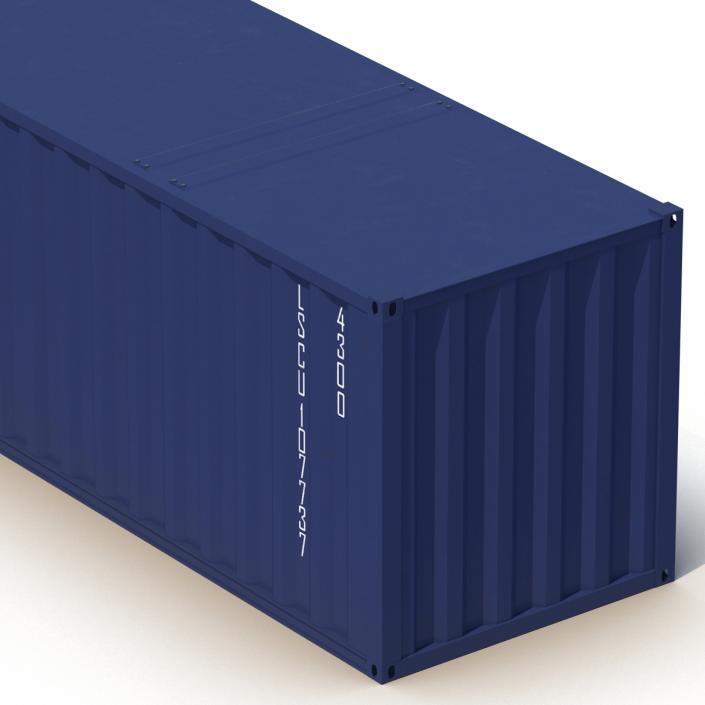 3D 48 ft Shipping ISO Container Blue model