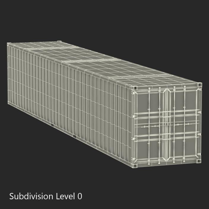 3D 48 ft Shipping ISO Container Blue model