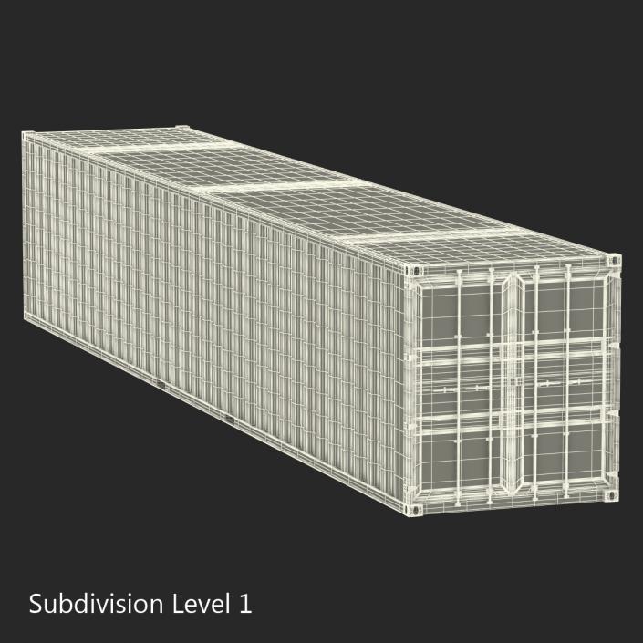 3D 48 ft Shipping ISO Container Blue model