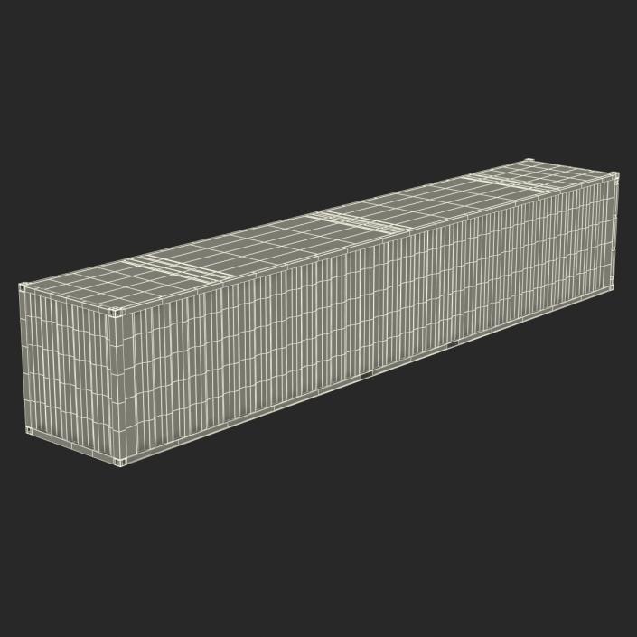 3D 48 ft Shipping ISO Container Blue model