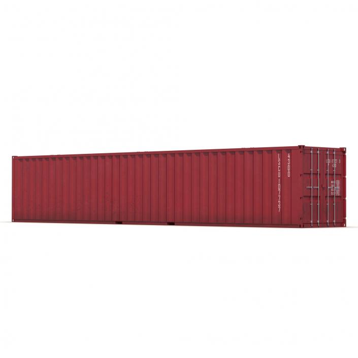 48 ft Shipping ISO Container Red 3D