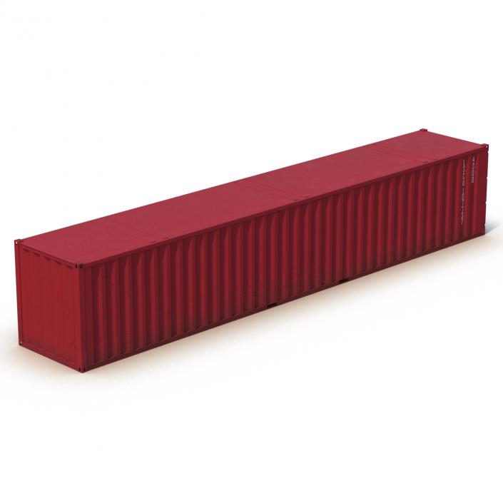 48 ft Shipping ISO Container Red 3D