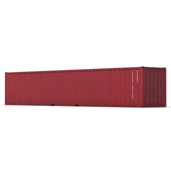 48 ft Shipping ISO Container Red 3D