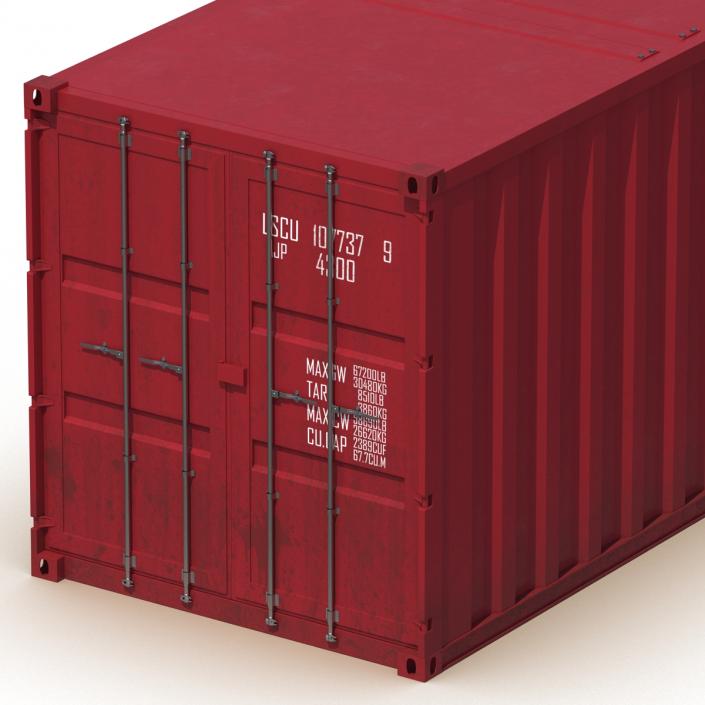 48 ft Shipping ISO Container Red 3D