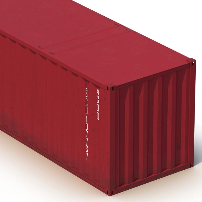 48 ft Shipping ISO Container Red 3D