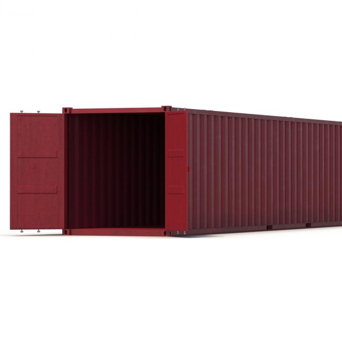 48 ft Shipping ISO Container Red 3D