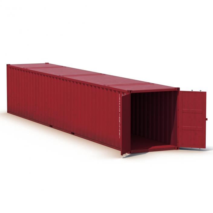 48 ft Shipping ISO Container Red 3D