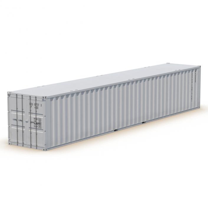 48 ft Shipping ISO Container White 3D model