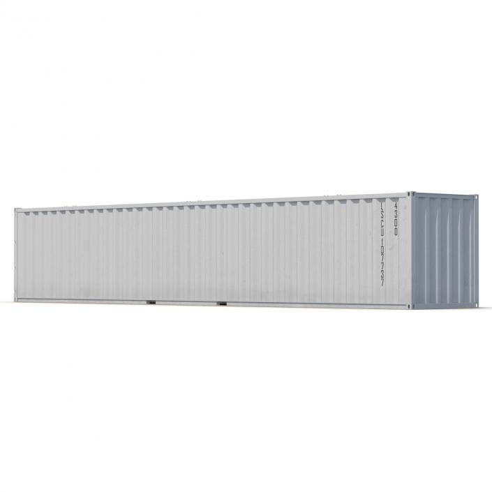 48 ft Shipping ISO Container White 3D model