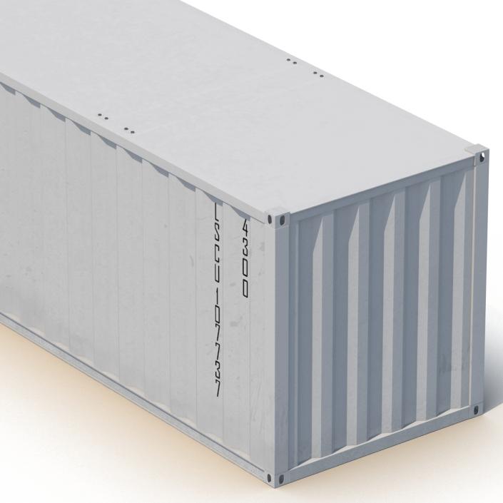 48 ft Shipping ISO Container White 3D model