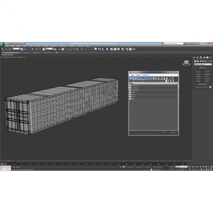 48 ft Shipping ISO Container White 3D model