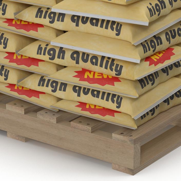 3D Pallet of Cement Bags 2 model