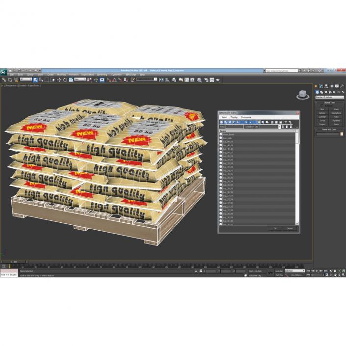 3D Pallet of Cement Bags 2 model