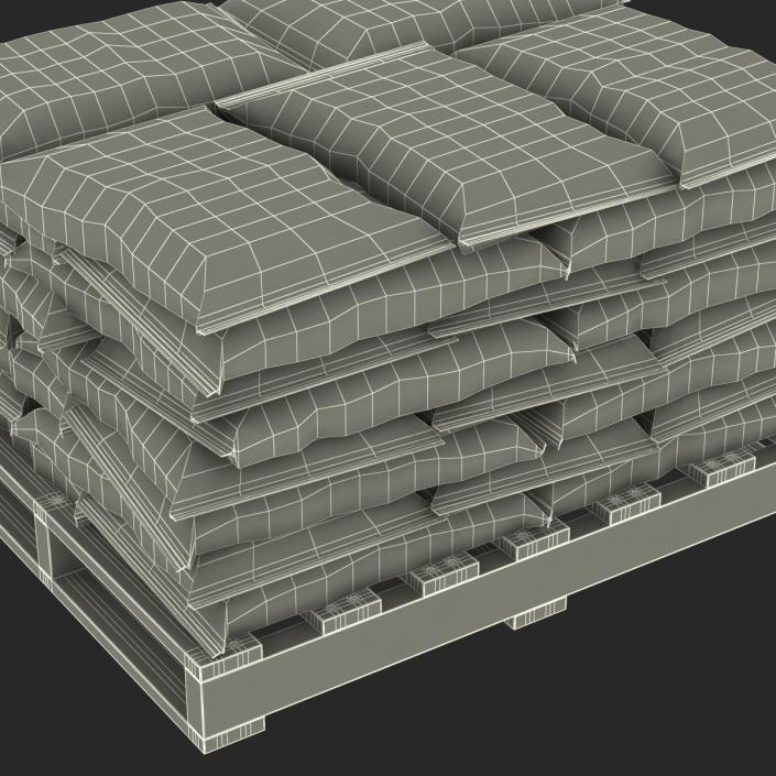 3D Pallet of Cement Bags 2 model