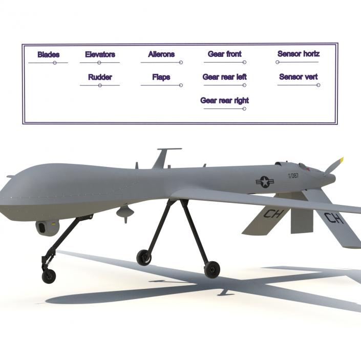 3D General Atomics MQ-1 Predator Rigged