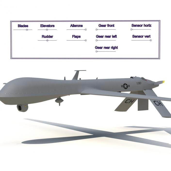 3D General Atomics MQ-1 Predator Rigged