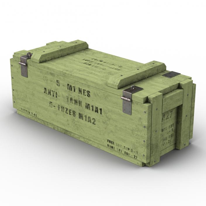 3D Ammo Crate 3 Green model