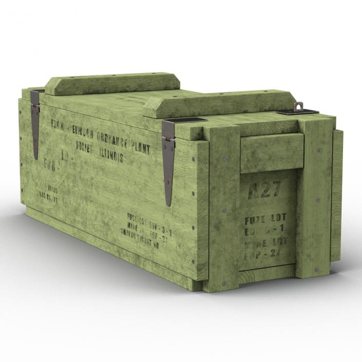 3D Ammo Crate 3 Green model