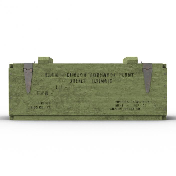 3D Ammo Crate 3 Green model