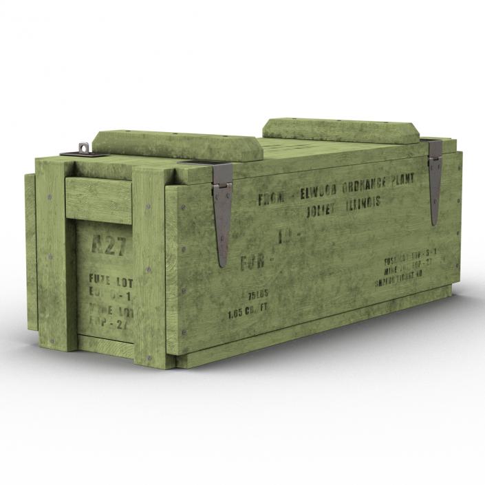 3D Ammo Crate 3 Green model