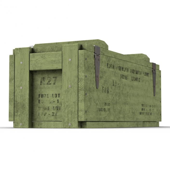 3D Ammo Crate 3 Green model