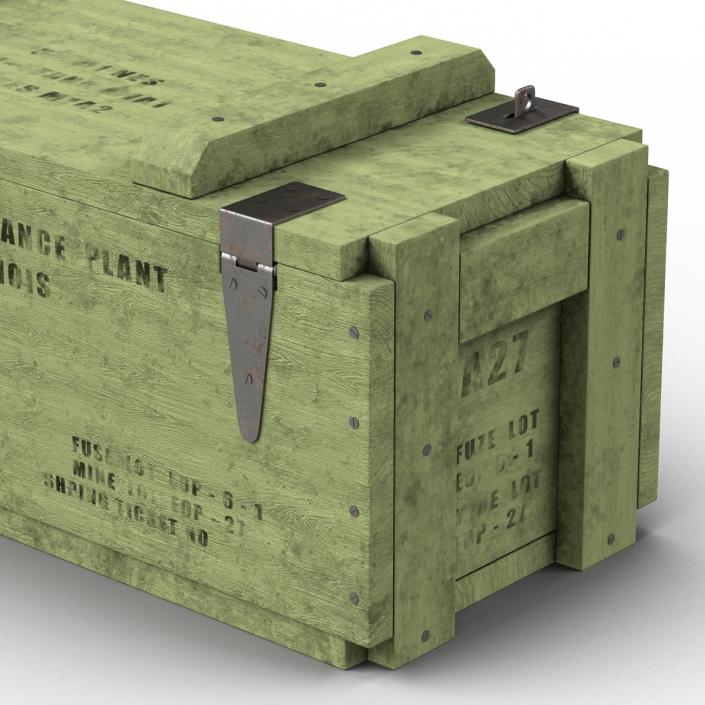 3D Ammo Crate 3 Green model