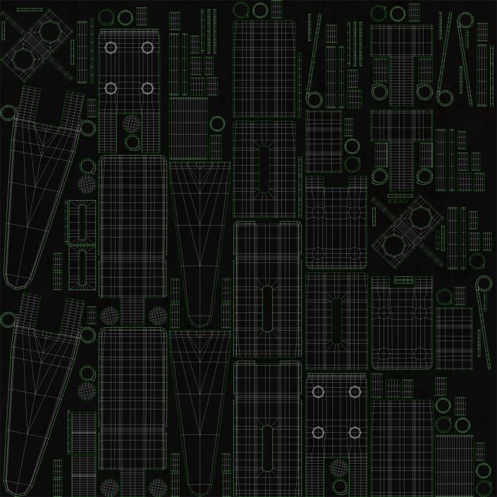 3D Ammo Crate 3 Green model