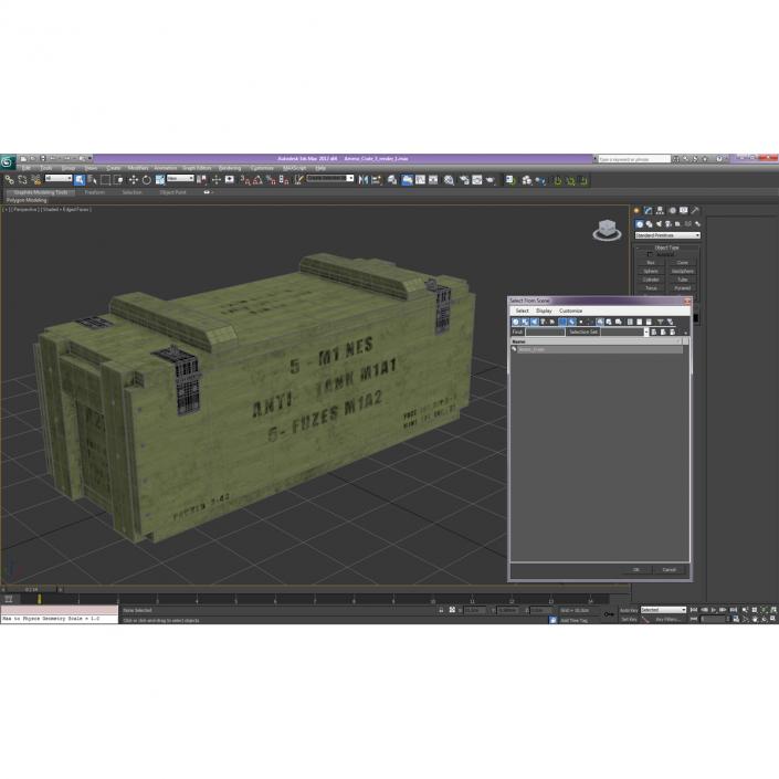 3D Ammo Crate 3 Green model