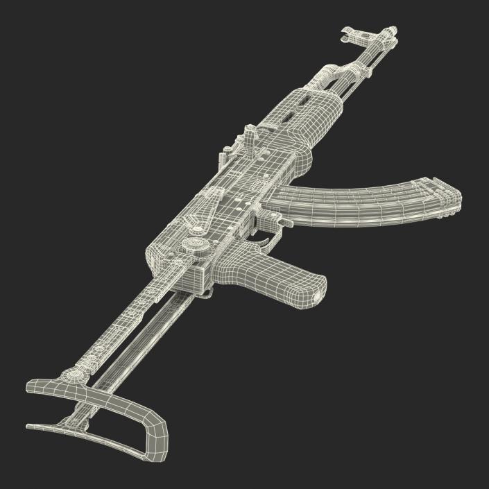 3D Assault Rifle AKMS model